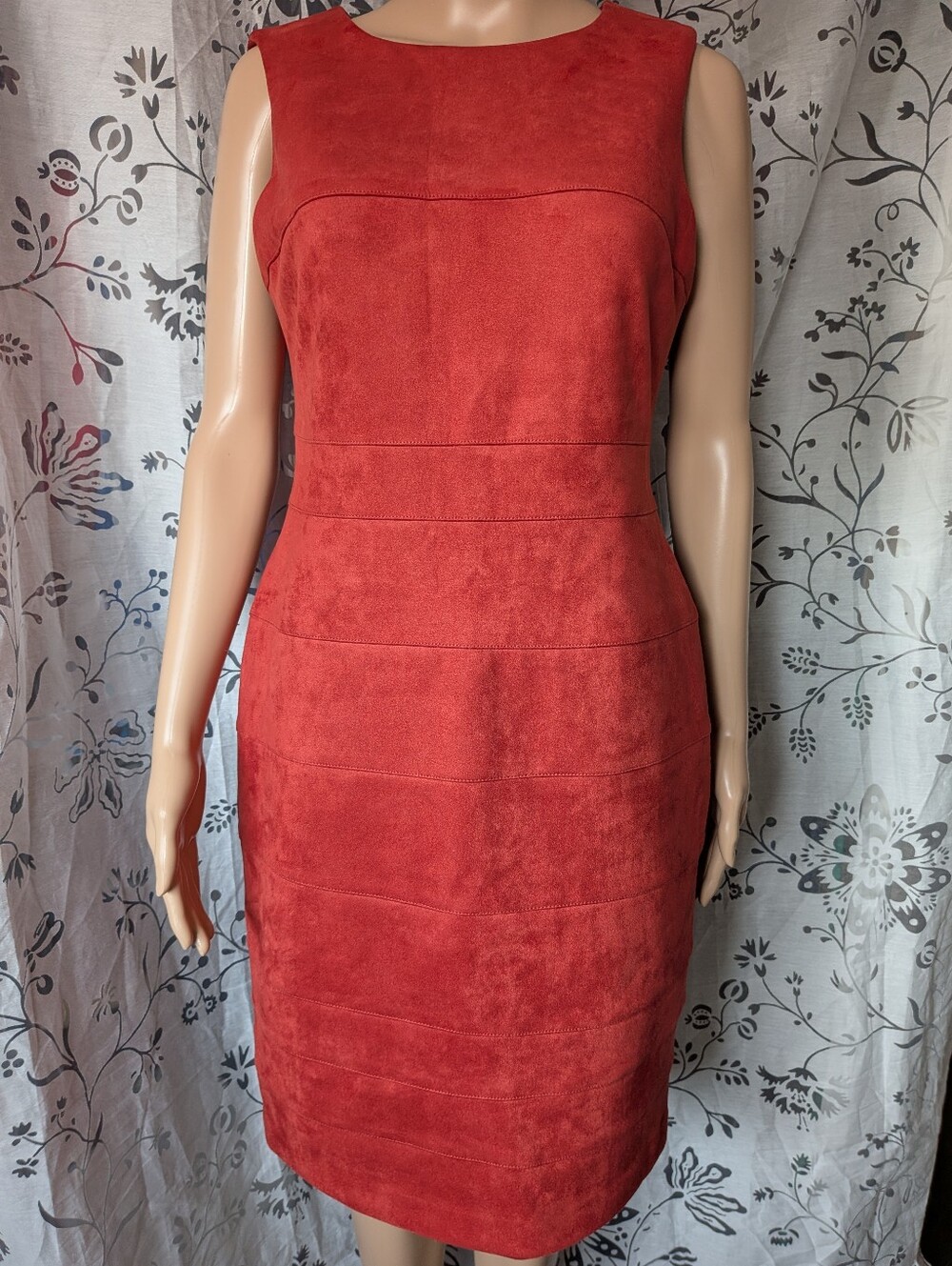 Tommy Hilfiger Rust Sleeveless Midi Bodycon Dress